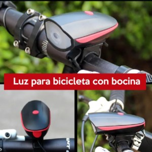 Luz Bicicleta con bocina + OBSEQUIO